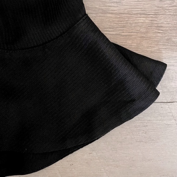 Tufi Duek Little Black Dress US 6 Sleeveless Ruffle V-Neck Mini Cocktail Prom - Picture 7 of 9